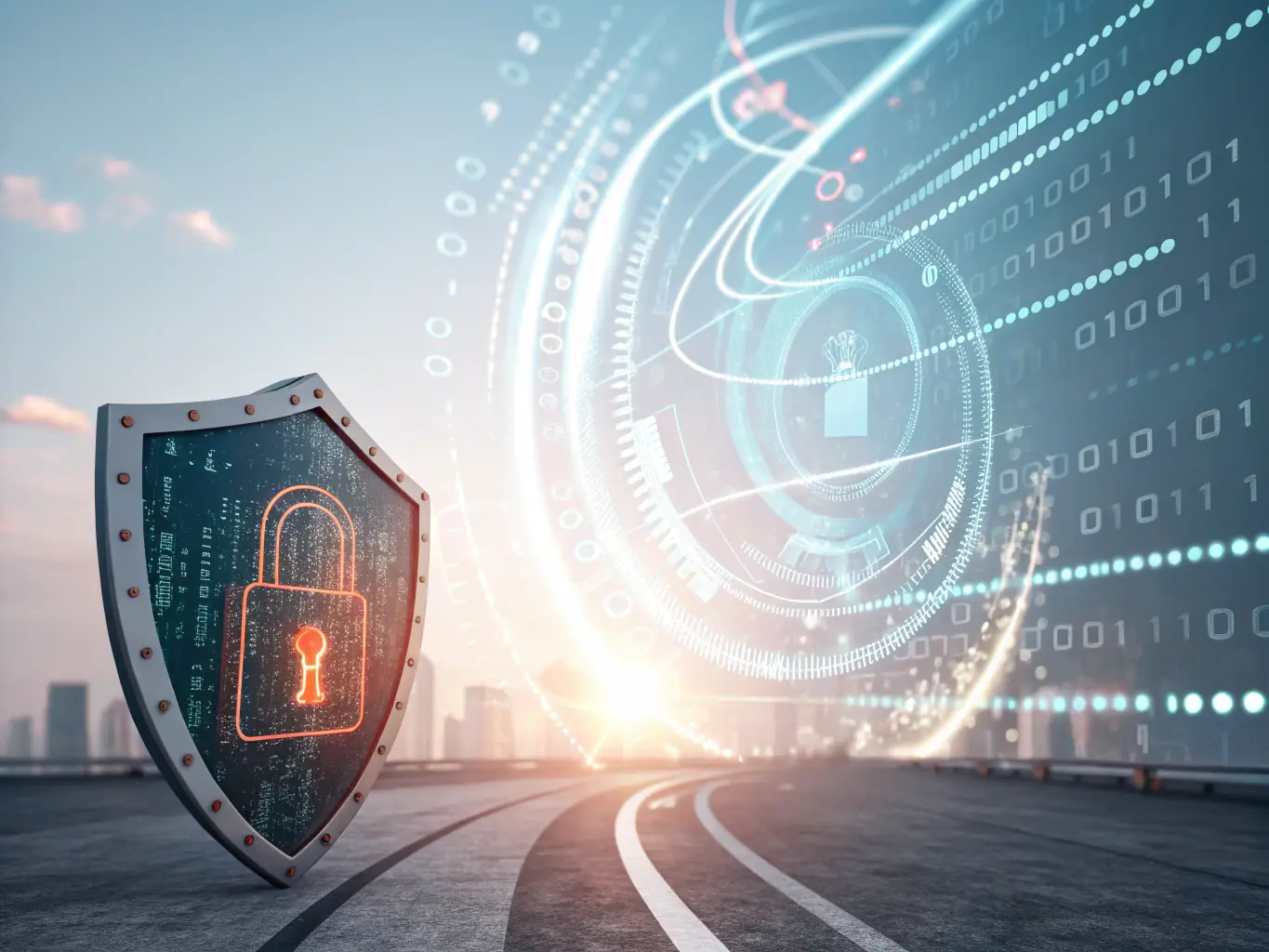 A digital illustration depicting a secure data vault with multiple layers of encryption, symbolizing robust data protection.