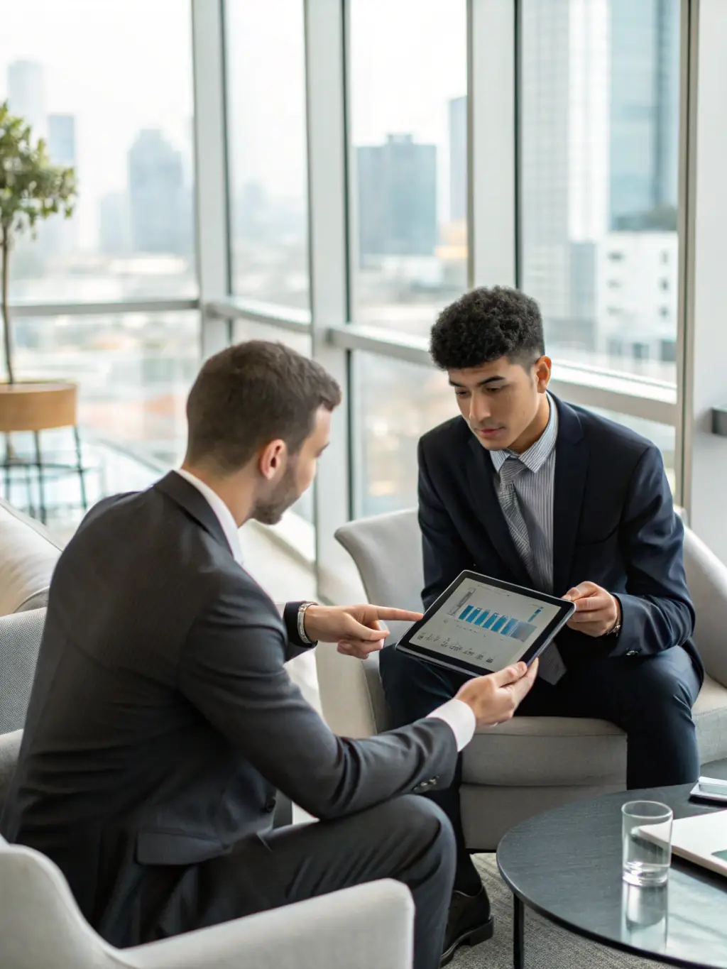 An image of a consultant working with a client, showcasing personalized IT consulting services for businesses.