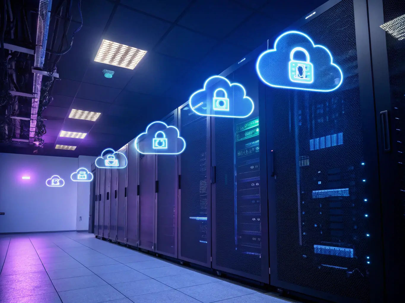 An image showing a secure cloud storage interface with encrypted data being uploaded and downloaded, symbolizing robofourm's cloud storage solutions.